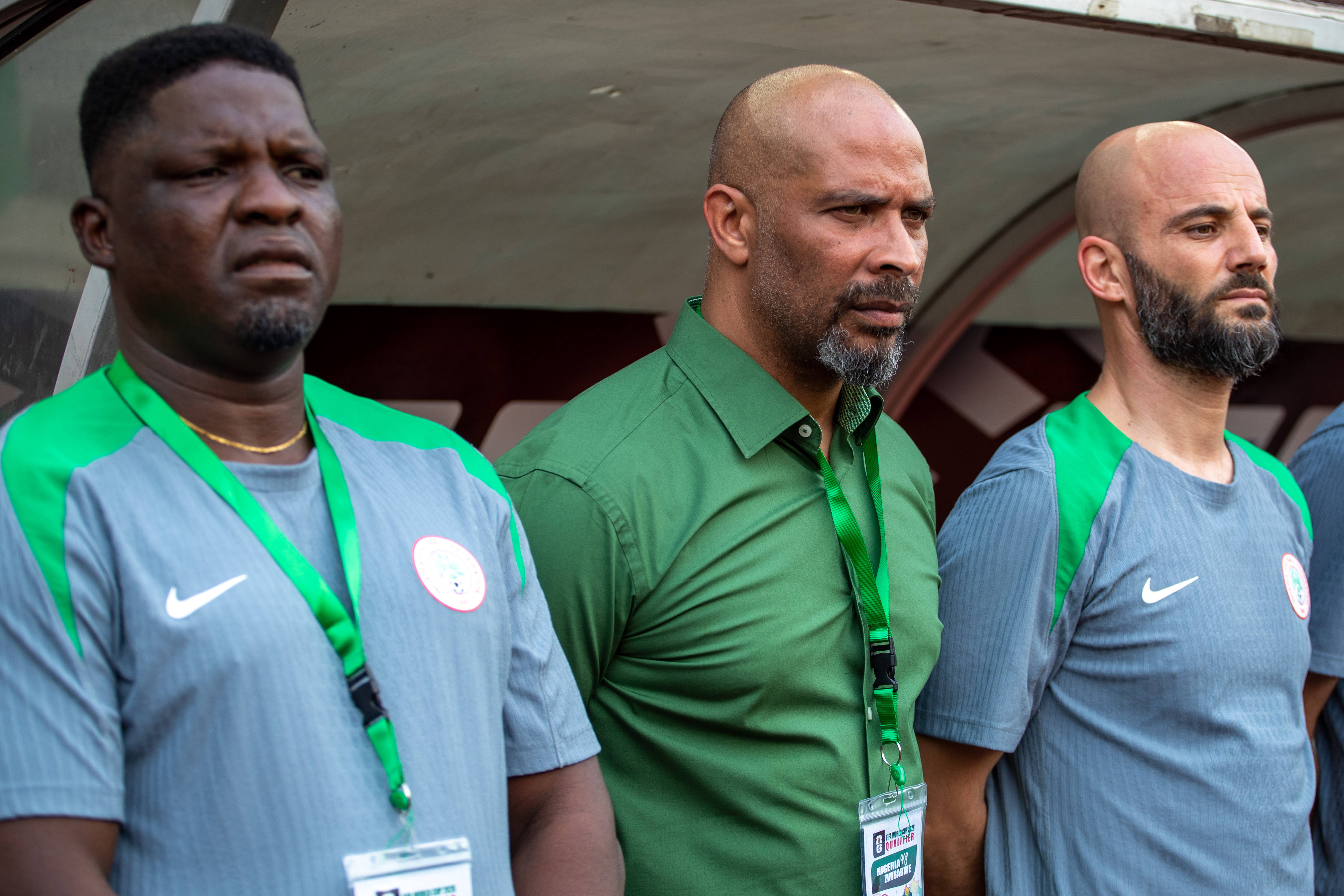 Super Eagles coach Eric Chelle and his assistants